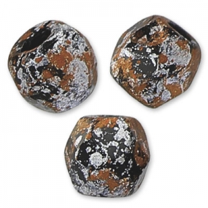 Facettes 3 mm Jet Tweedy Copper x50