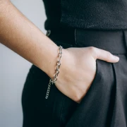 Bracelet maille Forçat alternée 7 mm - Acier inoxydable 304 x16cm