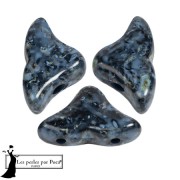 Perles en verre Hélios® par Puca® 6x10mm - Black Stony Blue x10g|raw }}