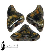 Perles en verre Hélios® par Puca® 6x10mm - Black Stony Orange x10g|raw }}