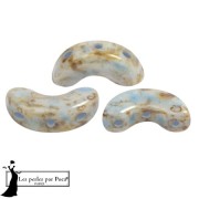 Perles en verre Arcos® par Puca® 5x10 mm - White Stony Blue x10g|raw }}