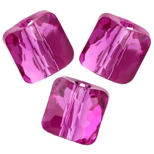 Perle carré 8 mm - Fantasy Square PureCrystal 5035 - Fuchsia x1