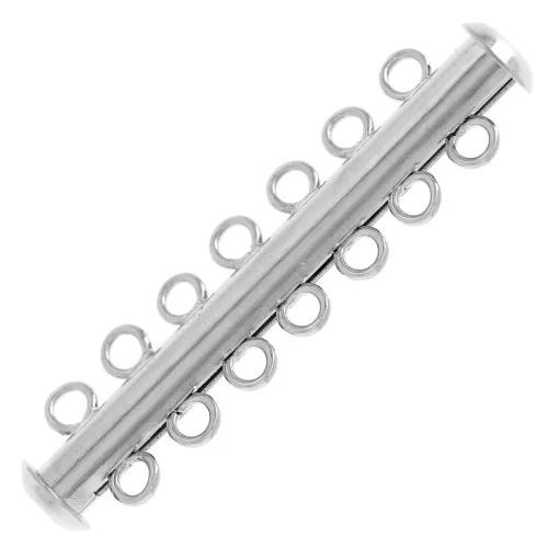 Fermoir 7 rangs coulissant 41 mm - Argenté x1