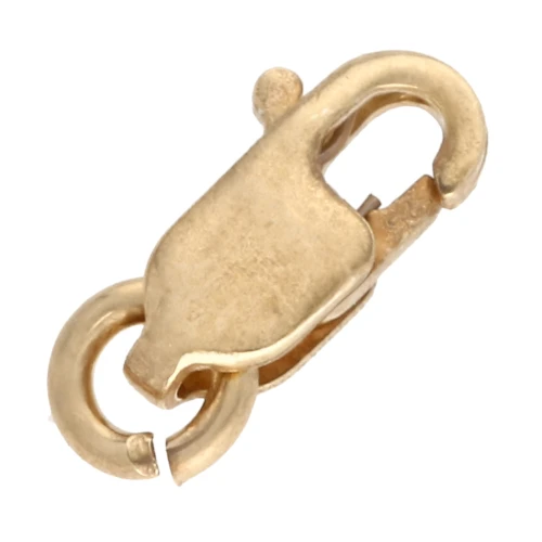 Fermoir mousqueton allongé 7 mm avec anneau ouvert - Argent 925 Doré x1