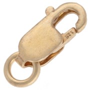 Fermoir mousqueton allongé 8.5 mm avec anneau ouvert - Argent 925 Doré x1