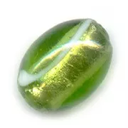 Perle olive feuille d'argent 19x14 mm Olivine x1