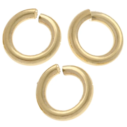 Anneaux ouverts 5x1 mm - Fabrication européenne - Argent 925 Doré x10
