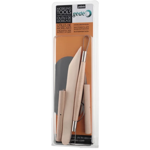 Set de 4 outils de modelage en bois Gédéo