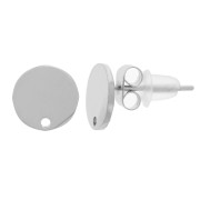 Clous d'oreilles disque 8 mm avec un trou - Acier inoxydable 304L x2