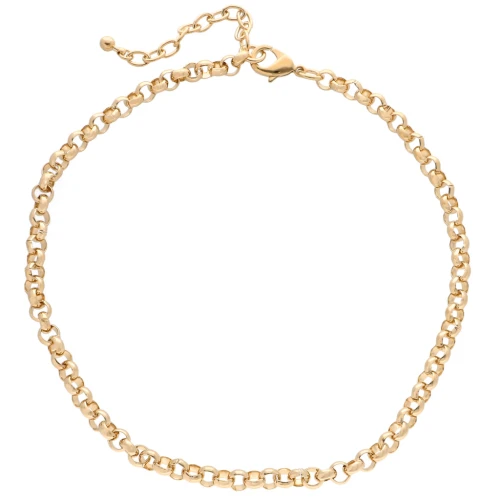 Collier maille Jaseron 7 mm - Doré à l'or fin x44cm