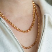 Collier maille Jaseron 7 mm - Doré à l'or fin x44cm