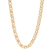 Collier maille Jaseron 7 mm - Doré à l'or fin x44cm