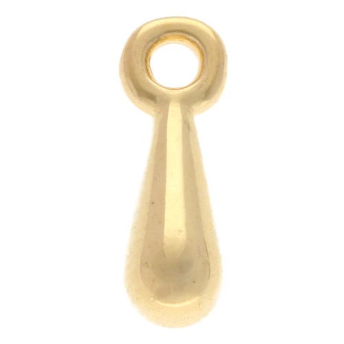 Breloque gouttes 10x3 mm - Doré à l'or fin x10
