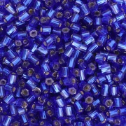 Bugles Twist Miyuki 10/0 Hex Cut 020 - Transparent Cobalt Blue Silver Lined x10g