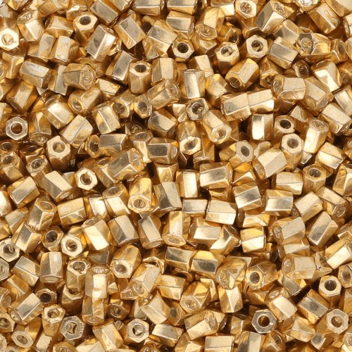 Bugles Twist Miyuki 10/0 Hex Cut 182 - Galvanized Gold x10g
