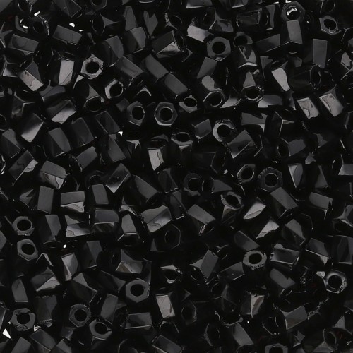 Bugles Twist Miyuki 10/0 Hex Cut 401 - Opaque Black x10g