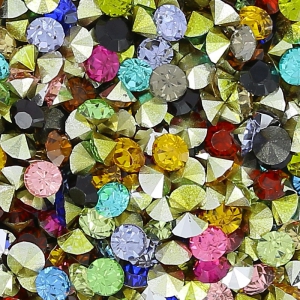 Assortiment de cabochons ronds 2 mm Mix Couleur foncé x10gr
