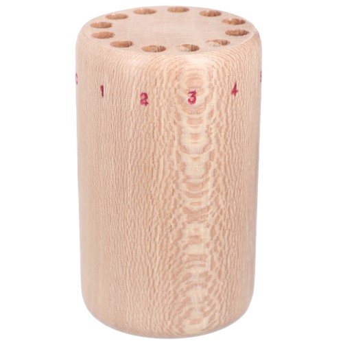 Support de rangement rond en bois 10x6 cm pour limes aiguilles - Naturel x1