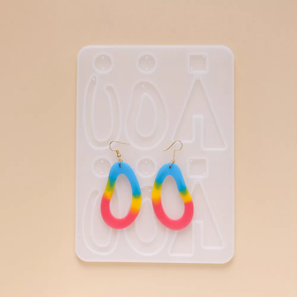 DIYBravo 2 Moules Résine Silicone Boucles D'Oreilles Pendentifs Bijoux Géométriques
