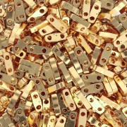 Miyuki Quarter Tila Beads 5x1.2x1.9 mm QTL-191 - 24kt Gold Plated x50g