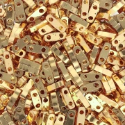 Miyuki Quarter Tila Beads 5x1.2x1.9 mm QTL-191 - 24kt Gold Plated x50g