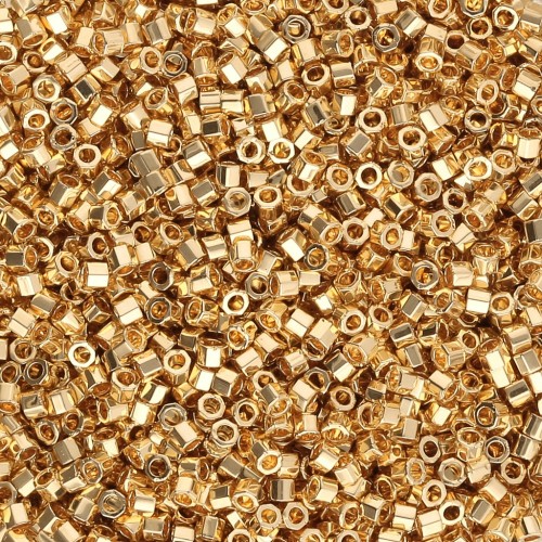 Miyuki Delica 11/0 Hex Cut DBC0031 - 24kt Gold Plated x50g
