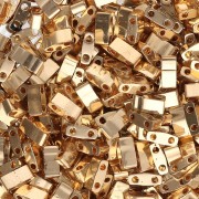 Miyuki Half Tila Beads 5x2.3x1.9 mm HTL-191 - 24kt Gold Plated x50g