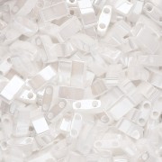 White - Miyuki Half Tila Beads 5x2.3x1.9 mm HTL-420 - White Pearl Ceylon paquet de 100g Miyuki Half Tila Beads 5x2.3x1.9 mm HTL-420 - White Pearl Ceylon paquet de 100g