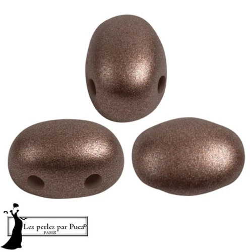 Perles en verre Samos® par Puca® 5x7 mm - Metal Shine Maroon x10g