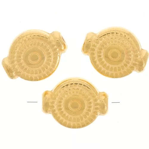 Perles disques 10x8 mm Doré à l'or fin x4
