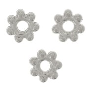 Perles rondelles intercalaires 5 mm Placage Argent fin vieilli x10|raw }}