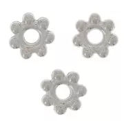 Perles rondelles intercalaires 5 mm Placage Argent fin vieilli x10