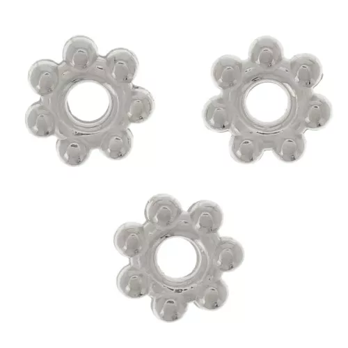 Perles rondelles intercalaires 5 mm Placage Argent fin vieilli x10