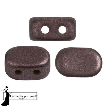 Perles en verre Lipsi® par Puca® 4x6 mm - Metal Shine Plum x10g