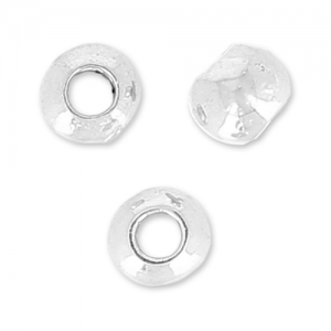 Perles rondes 3.2 mm Placage Argent fin vieilli x15