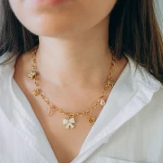 Mes bijoux DIY - Kit bijoux Collier charms Girly en Acier Inoxydable Doré