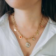 Mes bijoux DIY - Kit bijoux Collier charms Coeurs en Acier Inoxydable Doré|raw }}