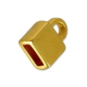 Embout pour lacet plat 5 mm 10x7 mm doré à l'or fin x1