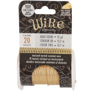 Fil de cuivre rond texturé 0.81 mm semi dur - Doré anti-ternissement x13.7m