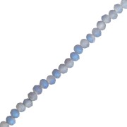 Perles rondelles facettées - rondes aplaties -3x2.5 mm Blue Iris Frosted x32cm