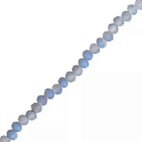 Perles rondelles facettées - rondes aplaties -3x2.5 mm Blue Iris Frosted x32cm