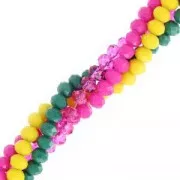 Perles rondelles facettées - rondes aplaties -3.5x2.5 mm Greige Frosted x32cm