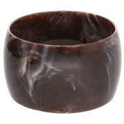 Bracelet jonc épais en résine opaque 68 mm - Marbré Marron foncé - Blanc x1