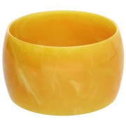 Bracelet jonc épais en résine opaque 68 mm - Marbré Miel - Blanc x1|raw }}