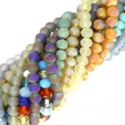 Perles rondelles facettées - rondes aplaties -4x3 mm Sand Frosted x40cm