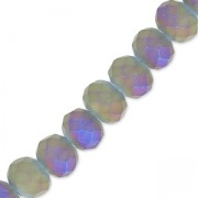Perles rondelles facettées - rondes aplaties -4x3 mm Light Purple Iris Frosted x40cm|raw }}