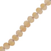 Perles rondelles facettées - aplaties 4.5x3.5 mm light Brown Iris Frosted x39cm|raw }}