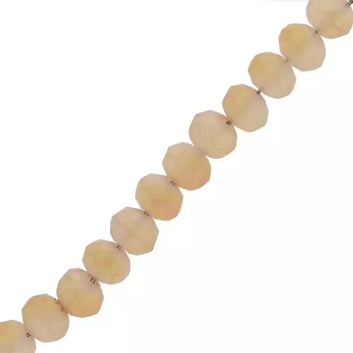Perles rondelles facettées - aplaties 4.5x3.5 mm light Brown Iris Frosted x39cm