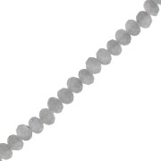 Perles rondelles facettées - rondes aplaties -4x3 mm Gris/Bleu Frosted x40cm|raw }}