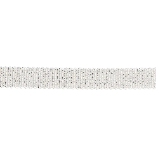 Ruban métallisé Mokuba 9 mm - Blanc fil argenté x50cm